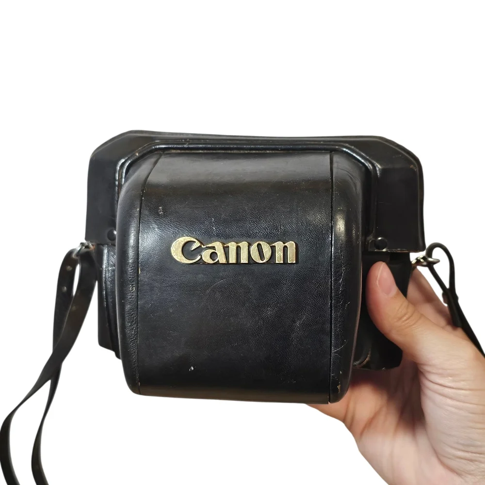 Vintage 60's Canon 7 Rangefinder Black Leather Camera Case With Strap